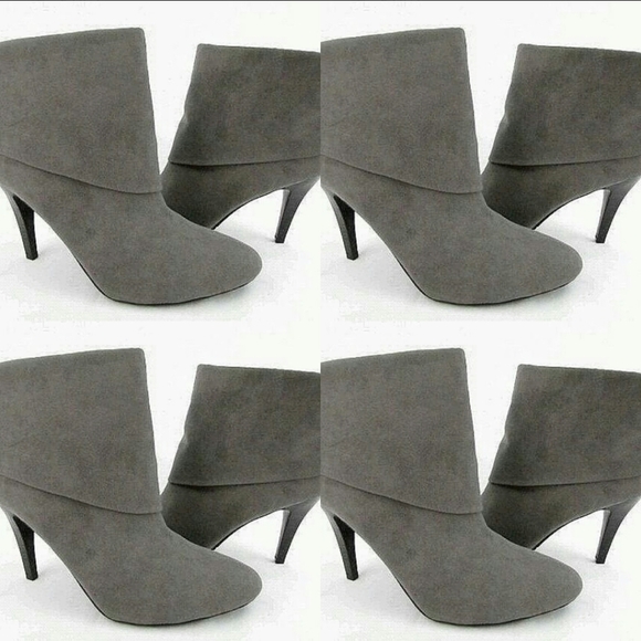 NEW MARC FISHER FAUX SUEDE DARK GREY ANKLE BOOTS SIZE 11 - Picture 3 of 3
